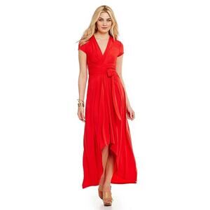 Michael Kors High-Low Faux Wrap Maxi Dress - S